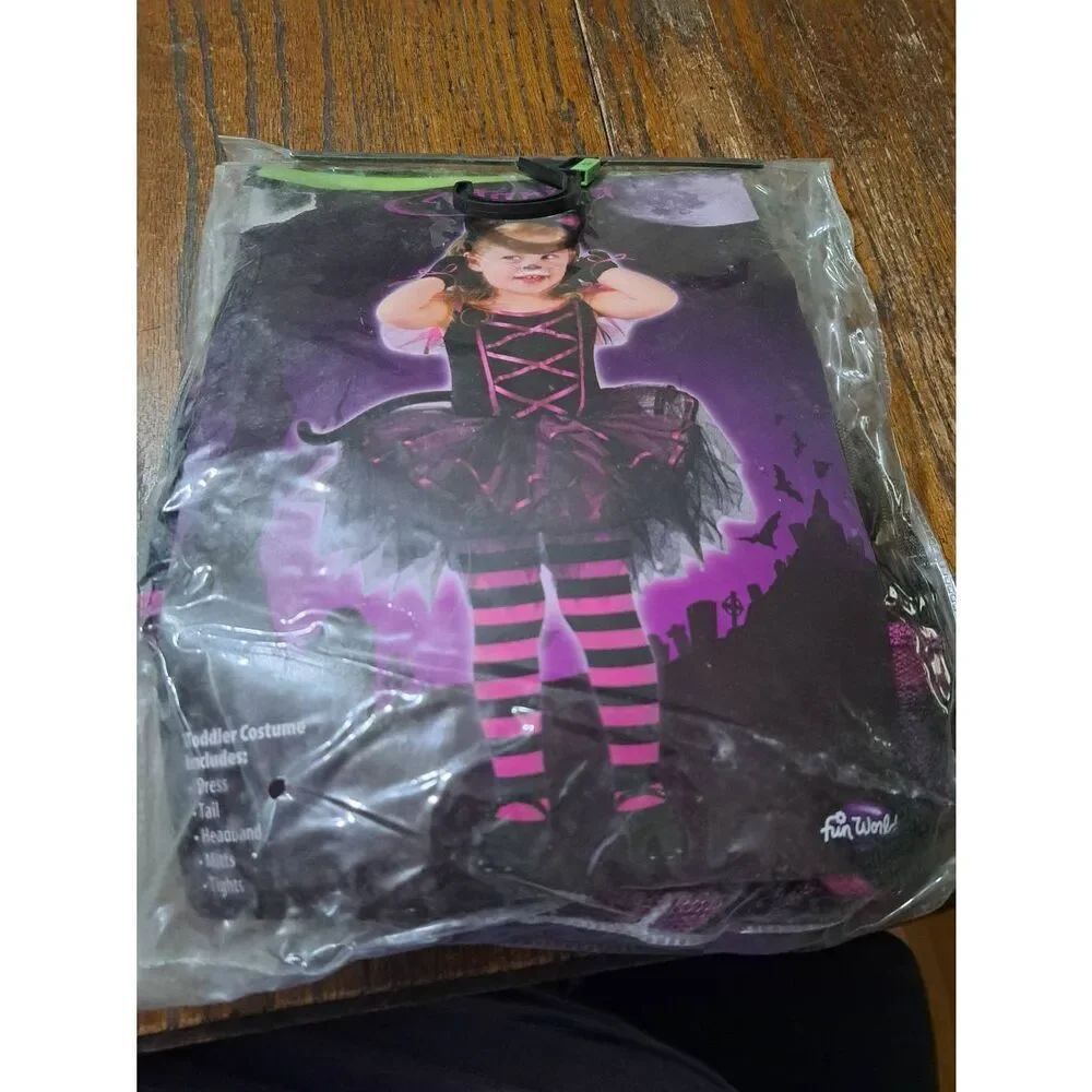 Girls Size 2T Fun World Catarina Halloween Costume Dress Up Cosplay Black Purple